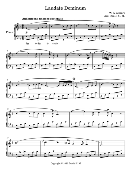 Laudate Dominum for piano (easy) image number null