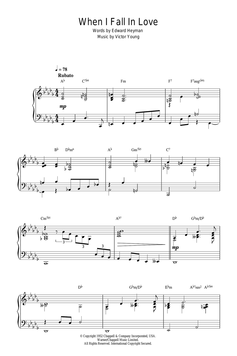 When I Fall In Love Piano Solo scores gallery preview page 1