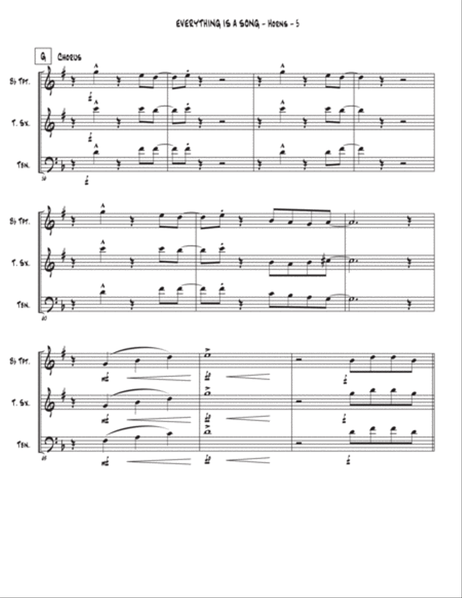 Everything Is A Song Tenor Saxophone scores gallery preview page 5