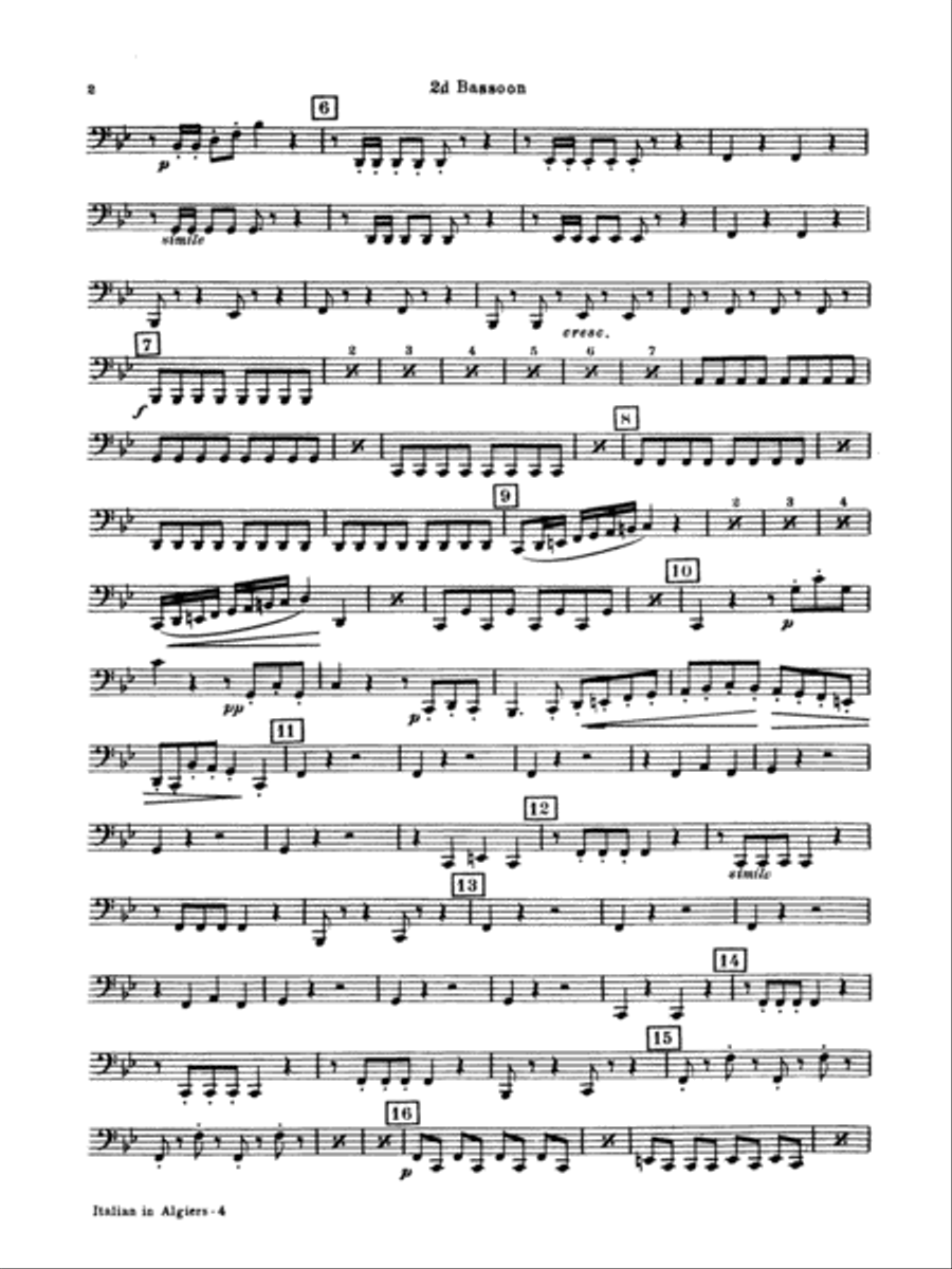 Italian in Algiers: 2nd Bassoon Concert Band scores gallery preview page 2