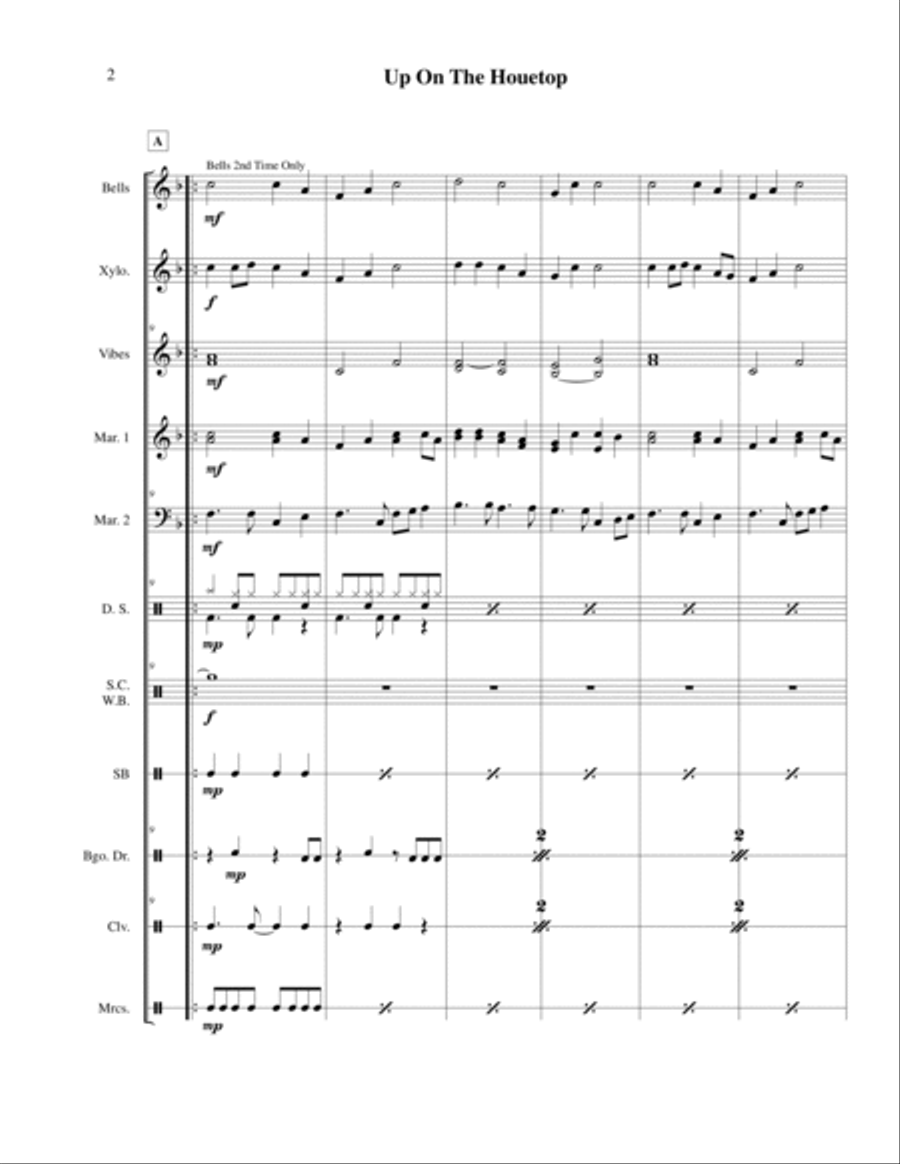 Up On The Housetop for Percussion Ensemble Percussion Ensemble scores gallery preview page 3