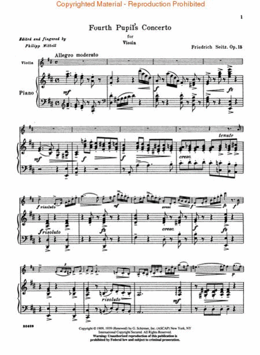 Pupil's Concerto No. 4 in D, Op. 15