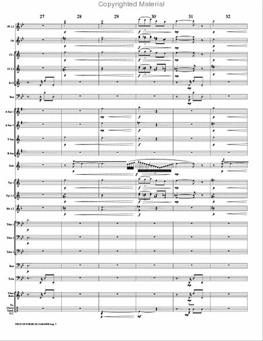 Piece en Forme de Habanera Concert Band scores gallery preview page 8