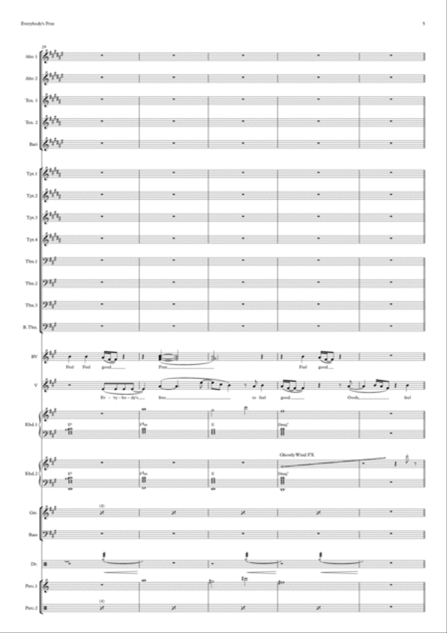 Everybody's Free (to Feel Good) Everybody's Free (to Feel Good) Jazz Ensemble scores gallery preview page 5
