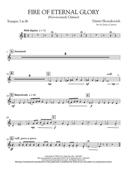 Fire of Eternal Glory (Novorossiyek Chimes) - Bb Trumpet 3