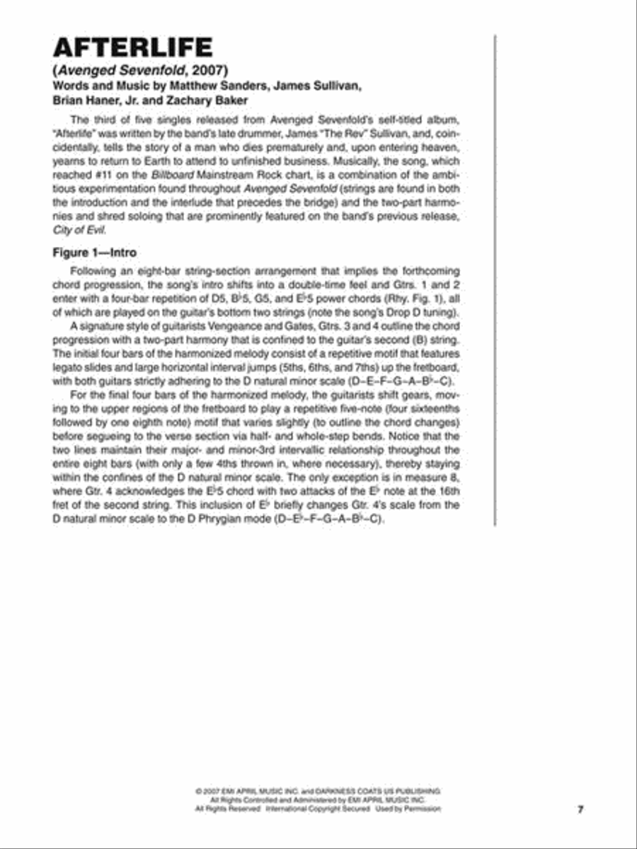 Avenged Sevenfold Avenged Sevenfold Electric Guitar scores gallery preview page 4