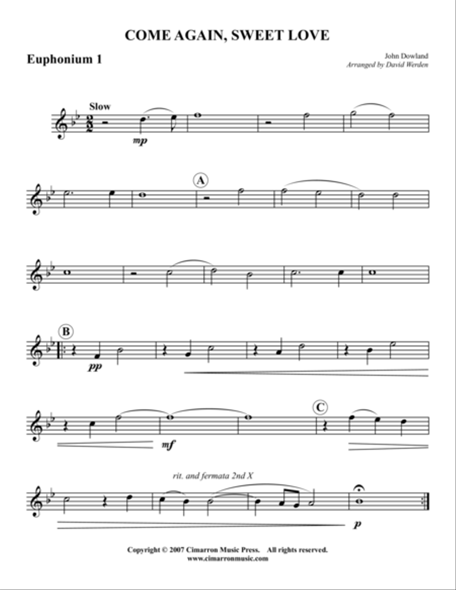 Come Again, Sweet Love Come Again, Sweet Love EETT scores gallery preview page 4