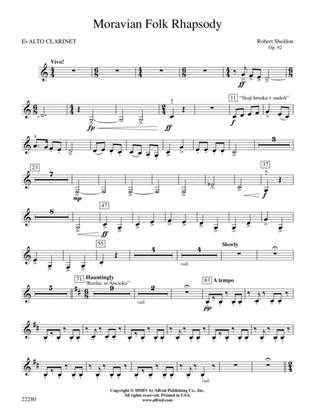 Moravian Folk Rhapsody: E-flat Alto Clarinet