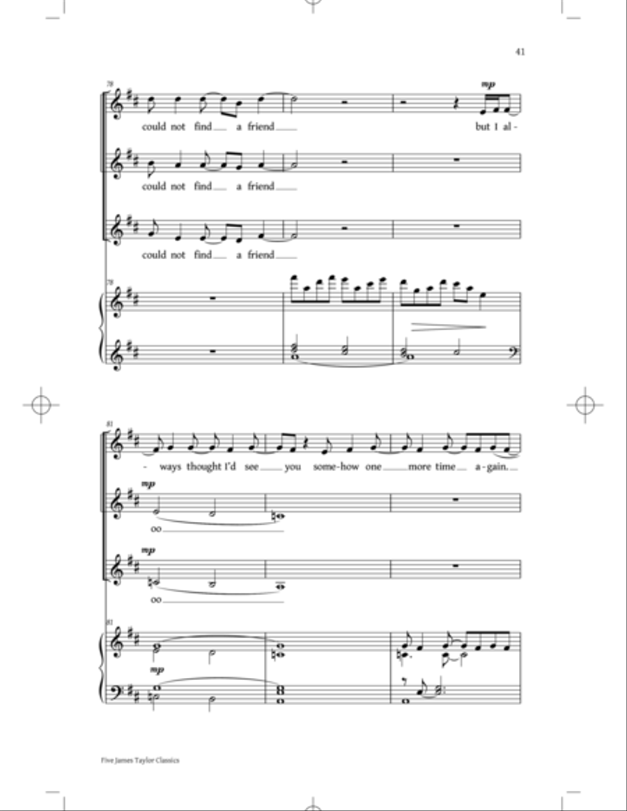 You've Got A Friend: Five James Taylor Classics SSA scores gallery preview page 39