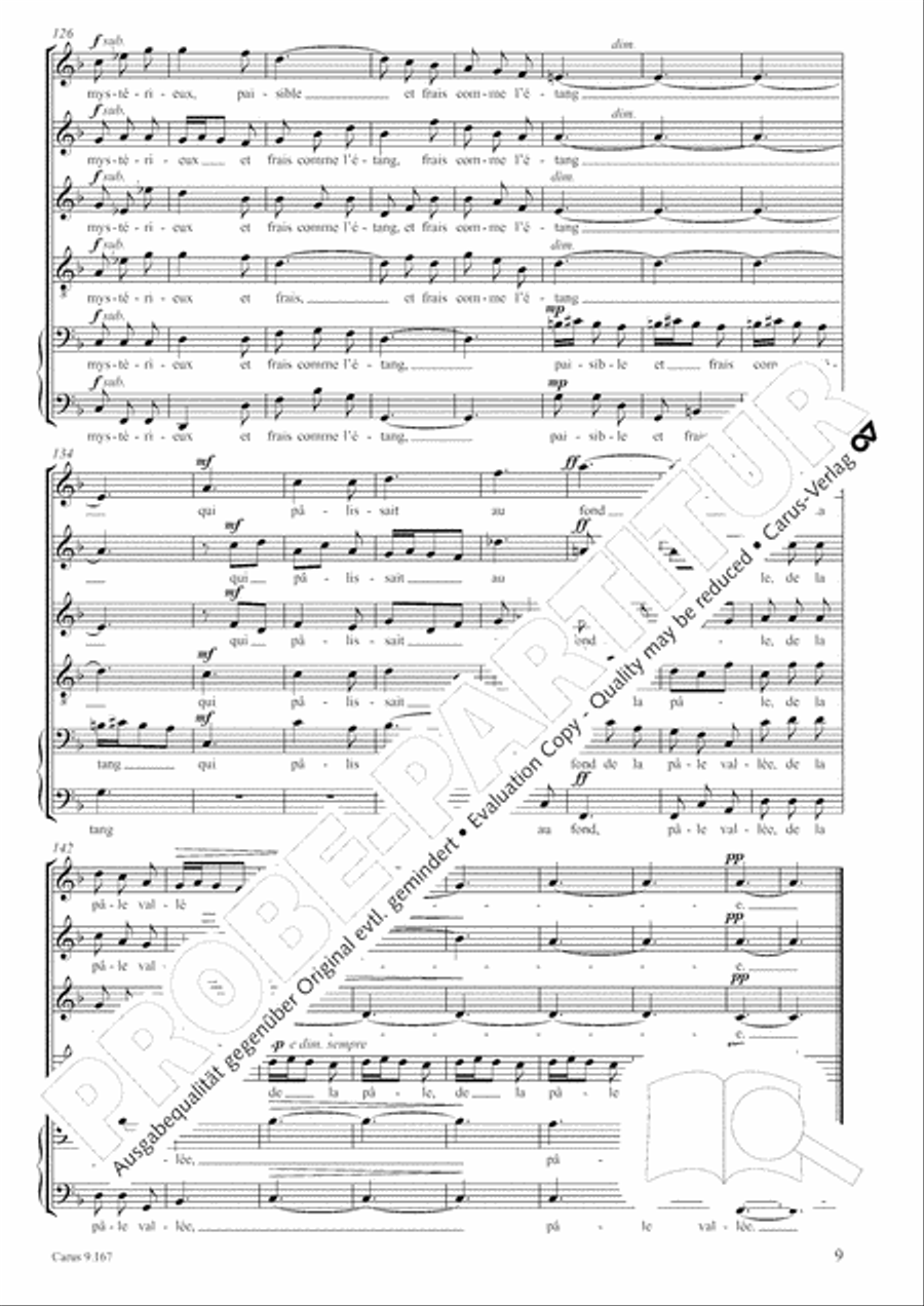 Debussy/ Gottwald: Deux Melodies d'apres des textes de Paul Bourget transcribed for 6 voices Choir scores gallery preview page 10