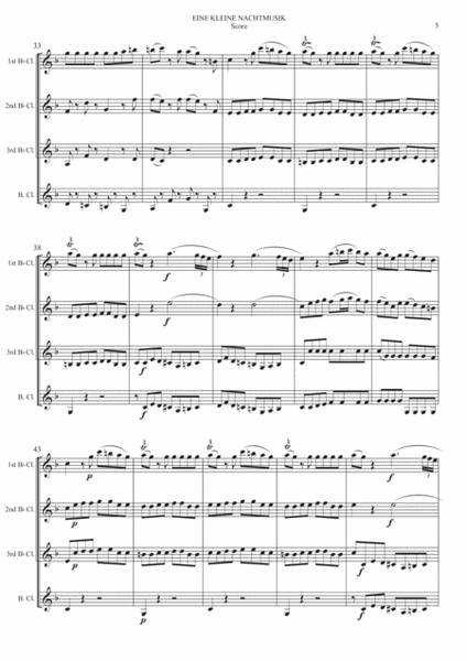 Eine Kleine Nachtmusik 1st Movement Allegro for Clarinet Quartet image number null