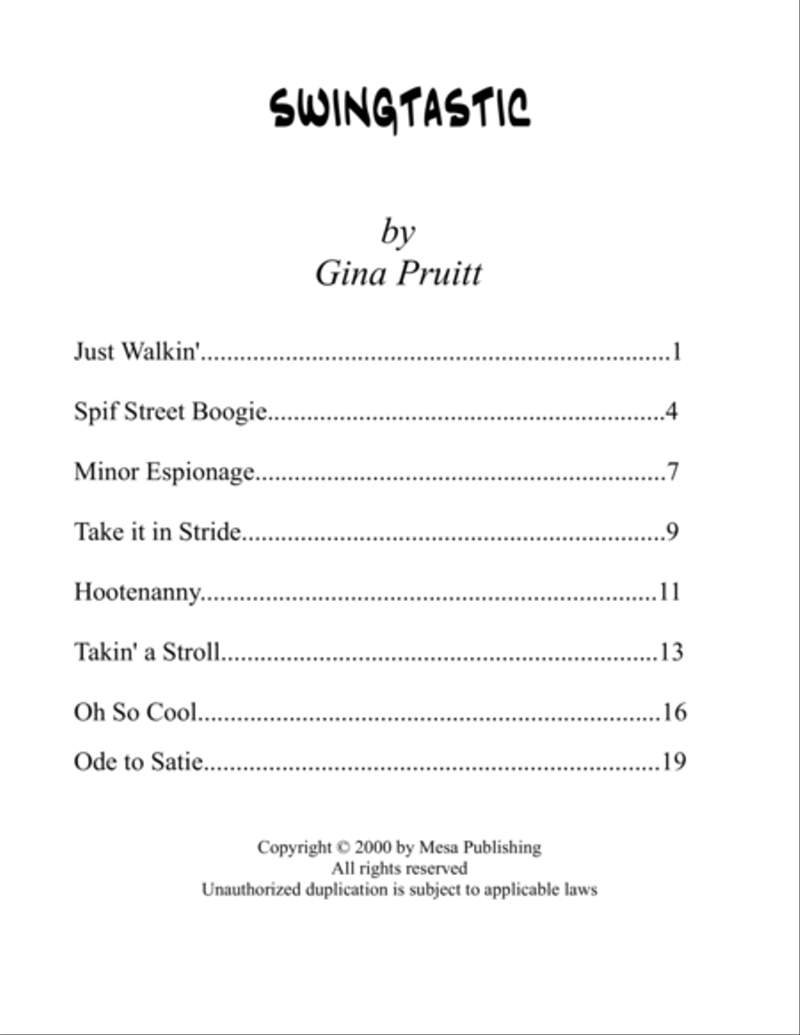 Swingtastic Piano Solo scores gallery preview page 2
