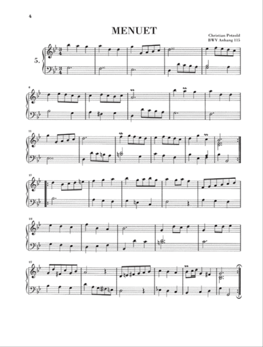 Notebook for Anna Magdalena Bach Piano Solo scores gallery preview page 4