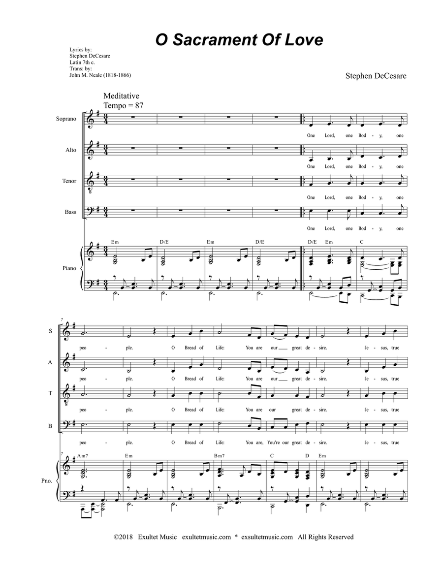 O Sacrament Of Love (for SATB) 4-Part scores gallery preview page 2