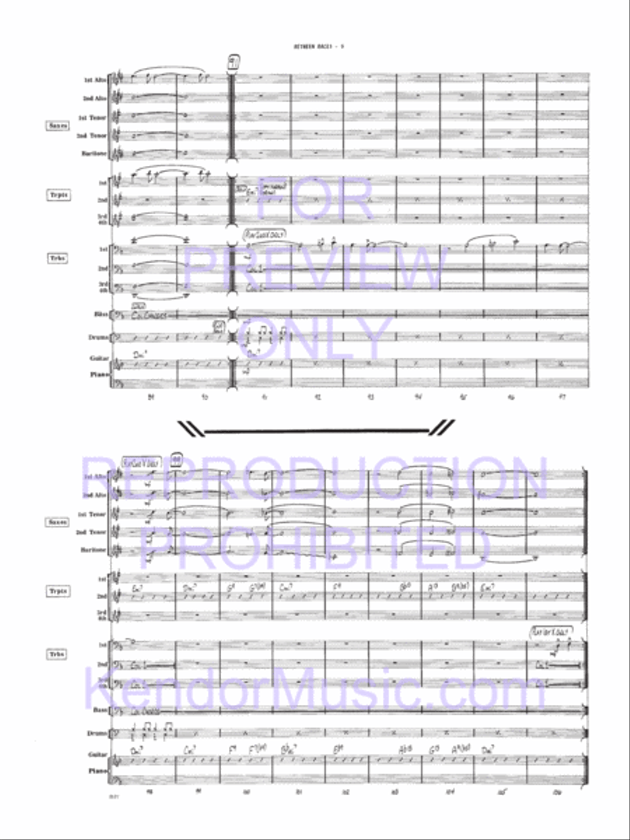 Between Races Jazz Ensemble scores gallery preview page 16