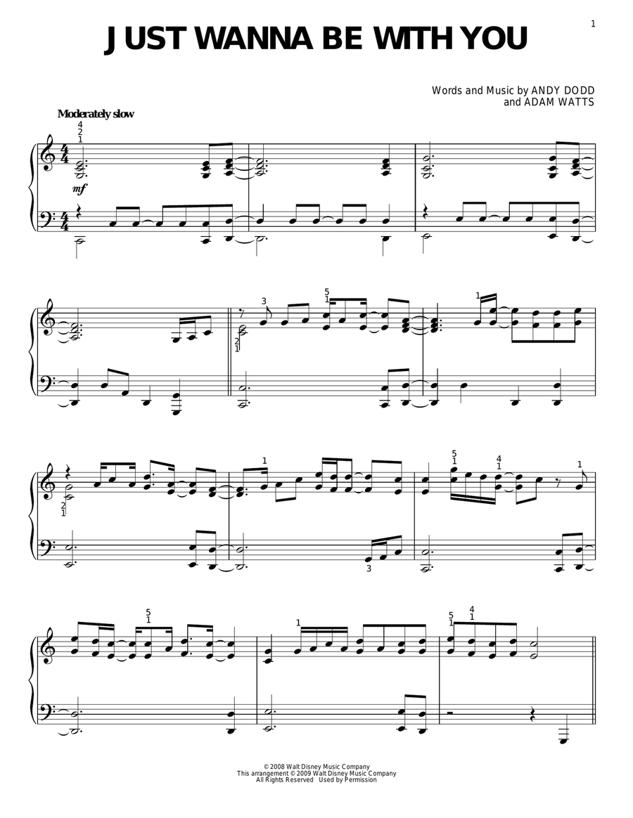 Just Wanna Be With You Piano Solo scores gallery preview page 1