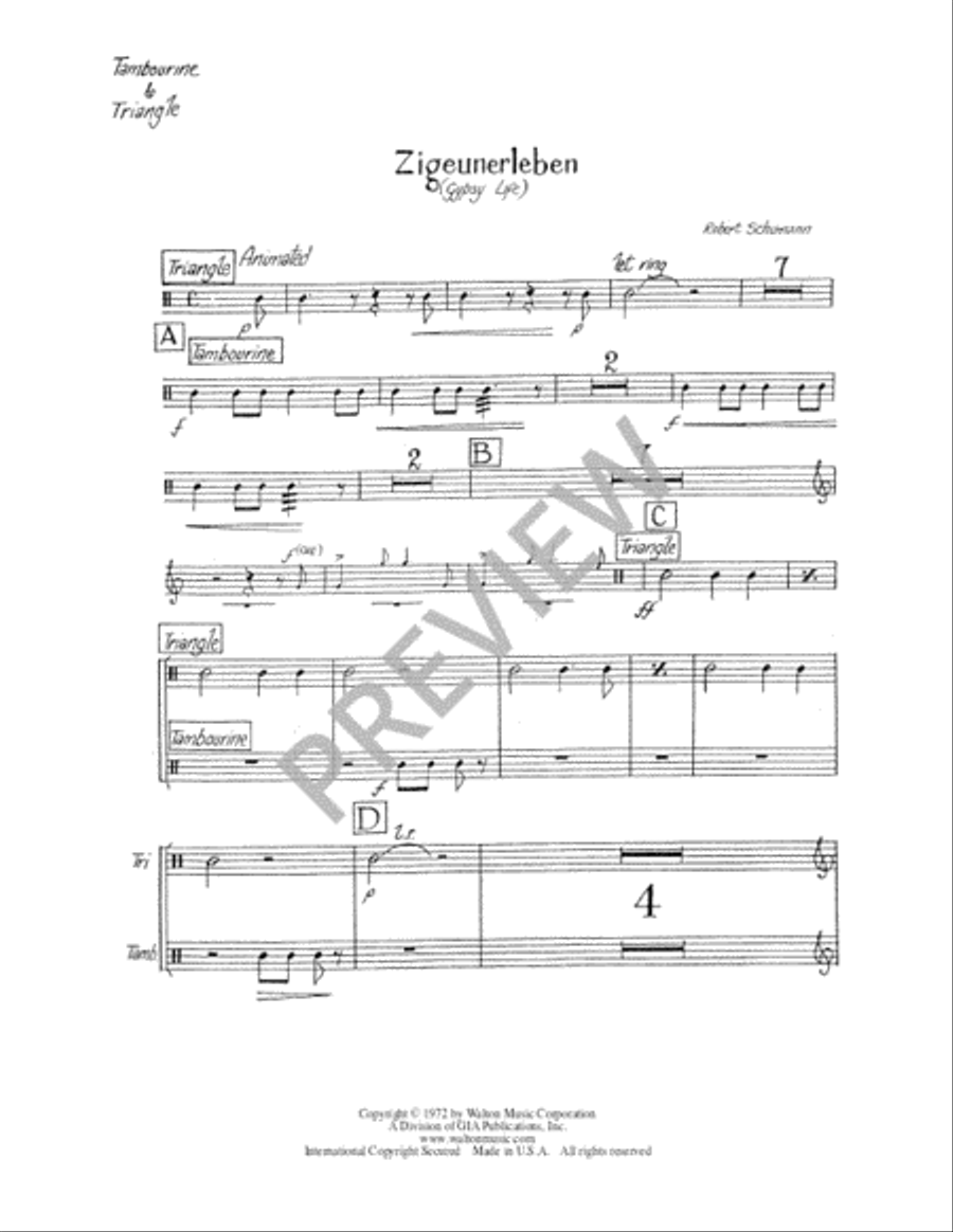 Zigeunerleben (Gypsy Life) (Instrumental Parts) Choir scores gallery preview page 3