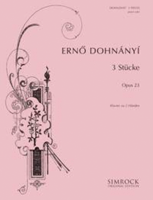 Book cover for Three Pieces op. 23