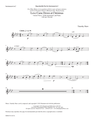 Love Came Down at Christmas (C Treble Instrument Part)