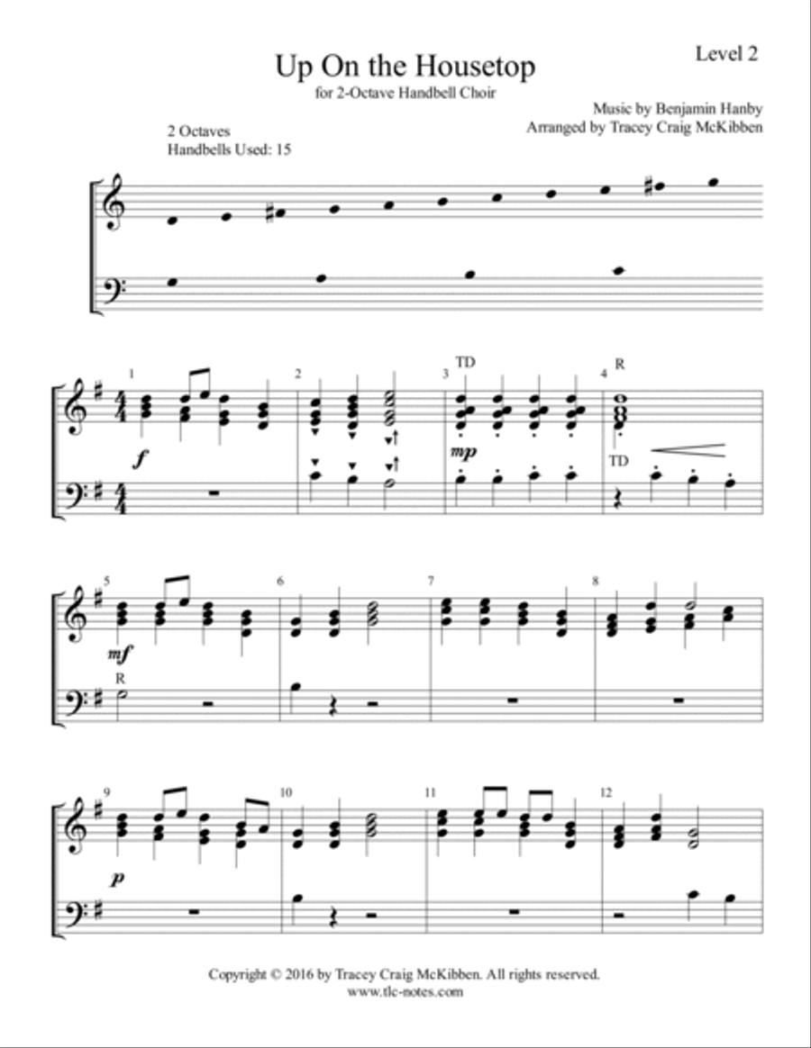 Up On the Housetop (2-Octave Handbells) 2-Octaves scores gallery preview page 2