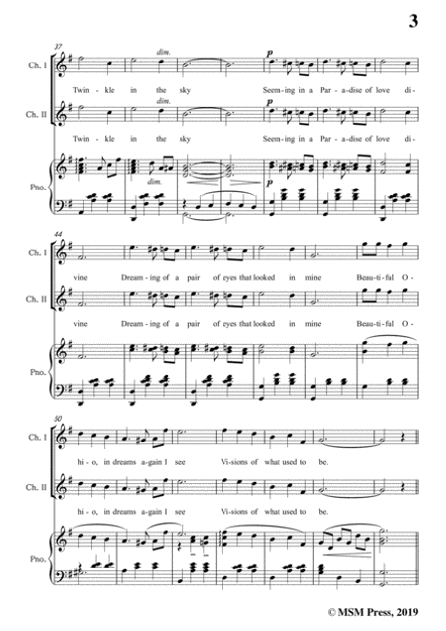 Mary Earl-Beautiful Ohio,in G Major,for Voice and Piano Voice Solo scores gallery preview page 5