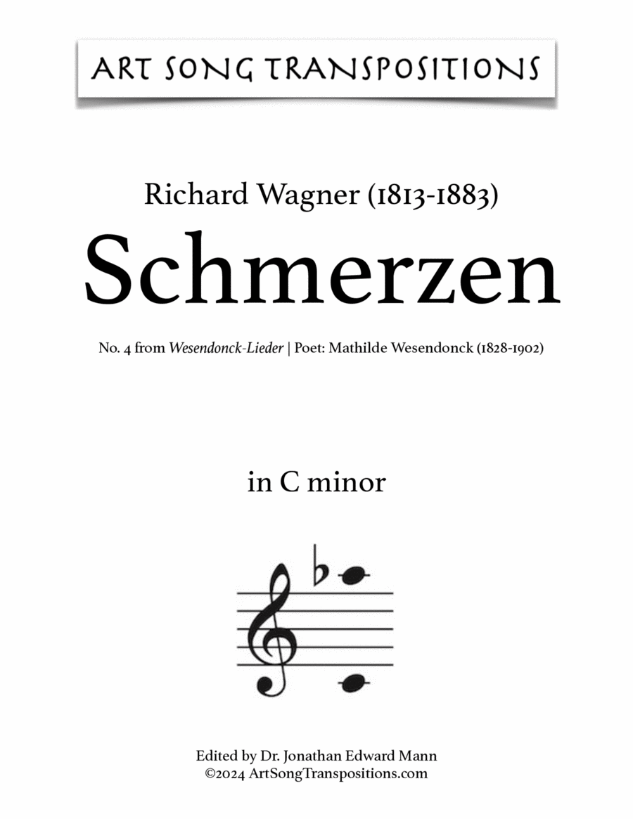 WAGNER: Schmerzen (transposed to C minor)