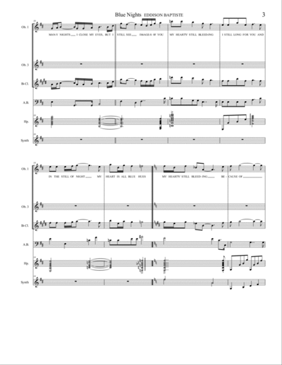 BLUE NIGHTS Piano scores gallery preview page 3