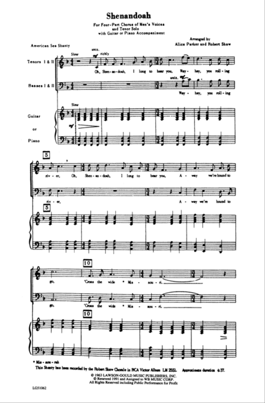 Shenandoah Men's Choir scores gallery preview page 9