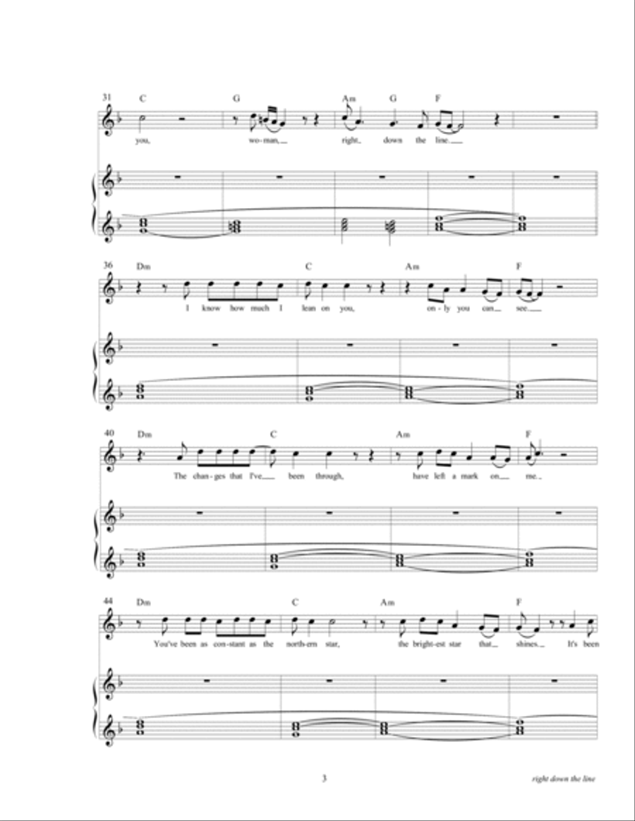 Right Down The Line Piano, Vocal, Guitar scores gallery preview page 5