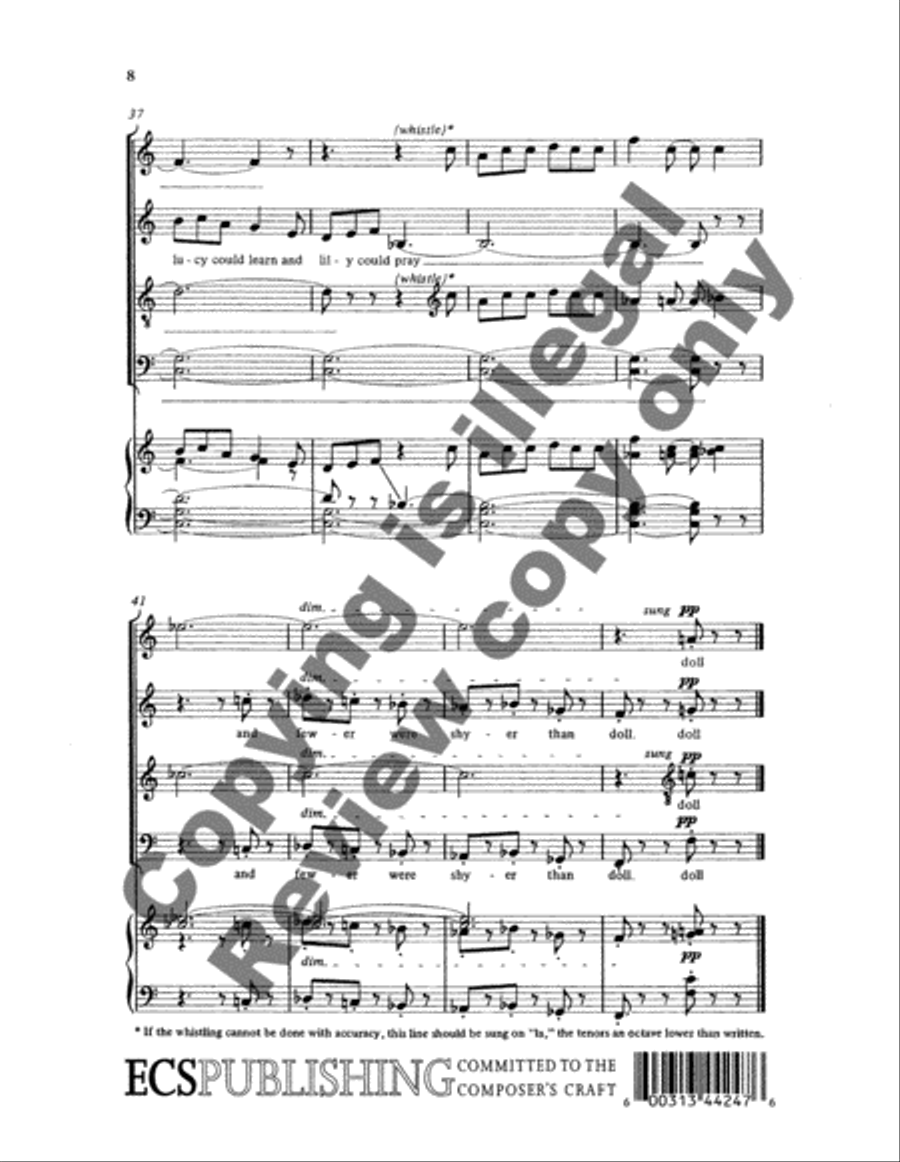 four e.e. cummings poems: 3. a pretty a day 4-Part scores gallery preview page 8