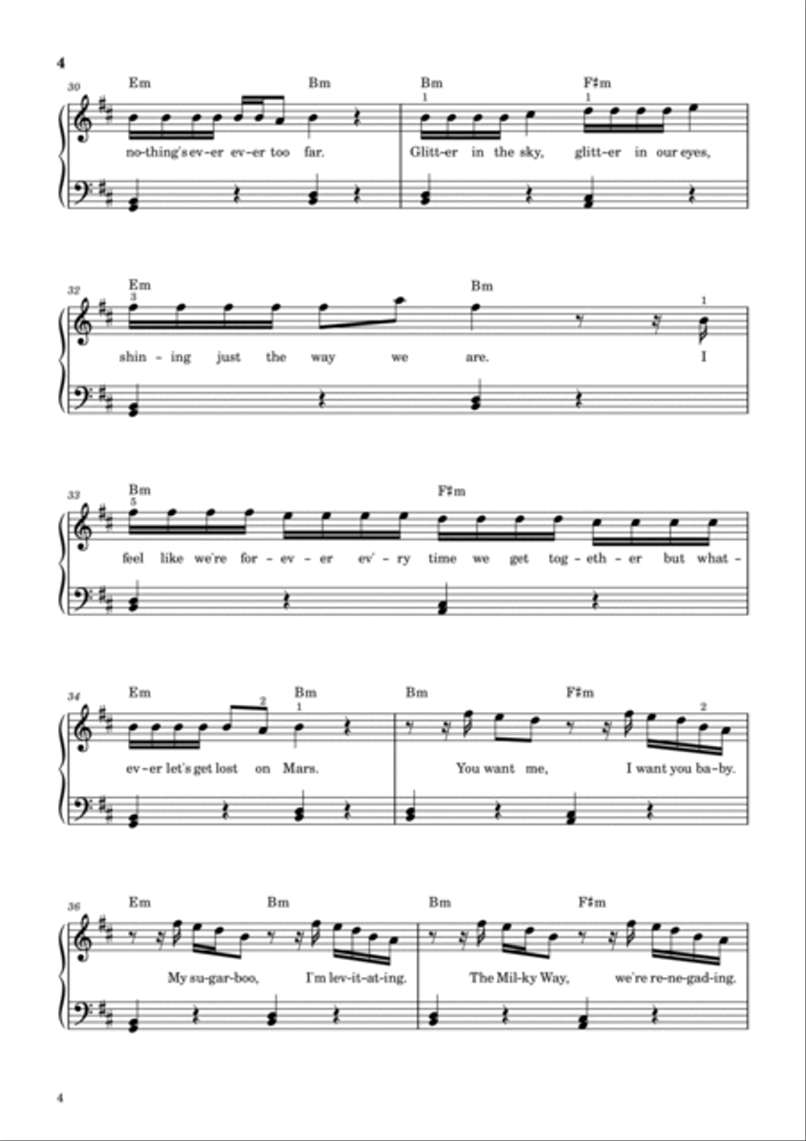 Levitating Easy Piano scores gallery preview page 5