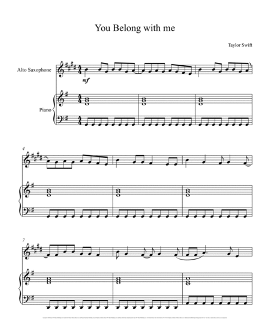 You Belong With Me Woodwind Duet scores gallery preview page 2