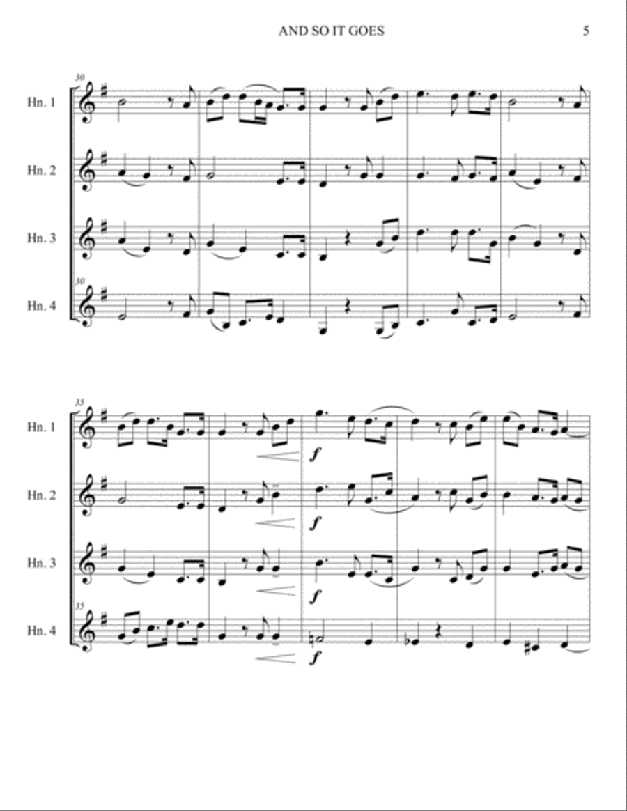 And So It Goes Brass Ensemble scores gallery preview page 5