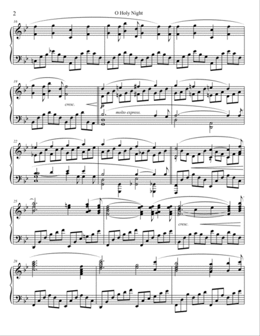 O Holy Night Piano Solo scores gallery preview page 2