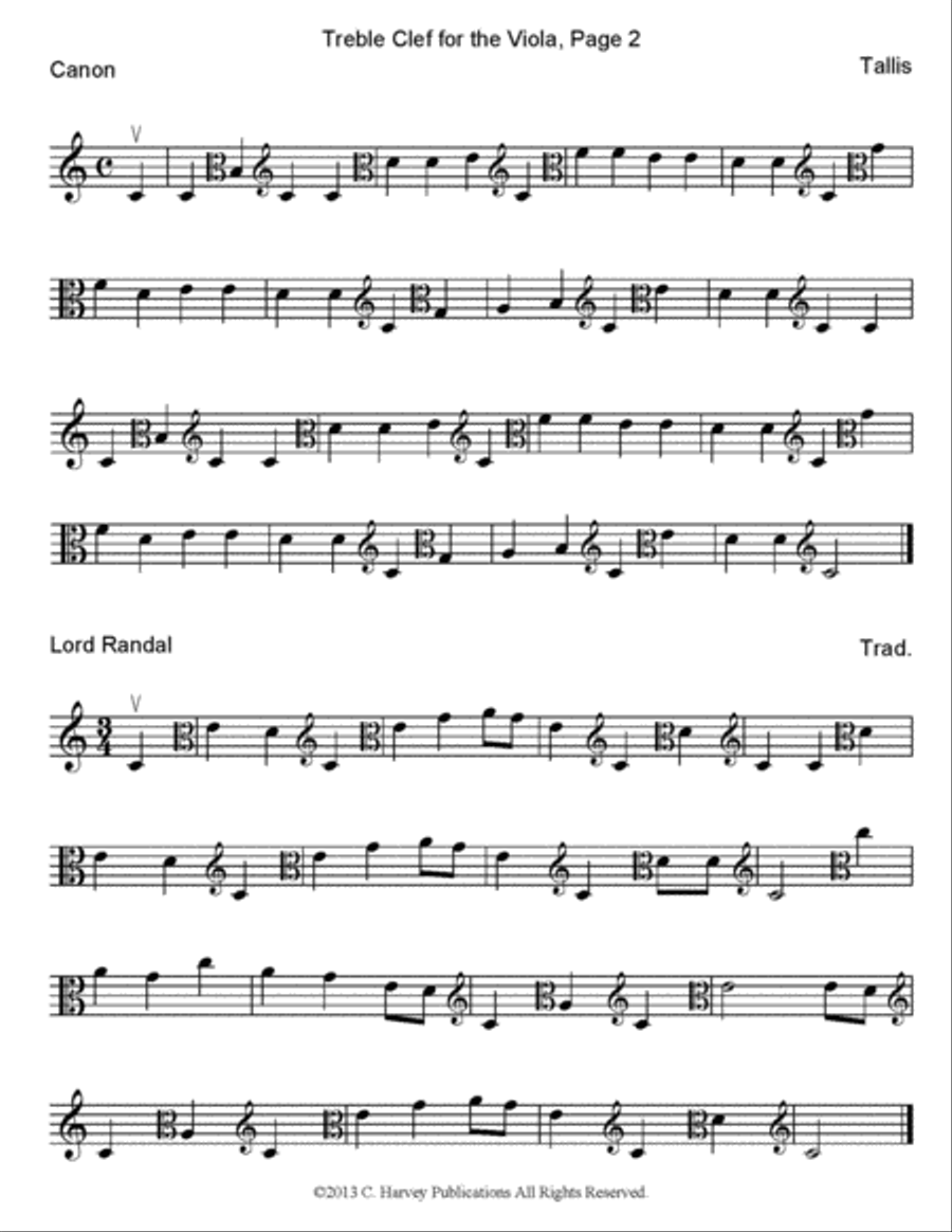 Treble Clef for the Viola Viola scores gallery preview page 3
