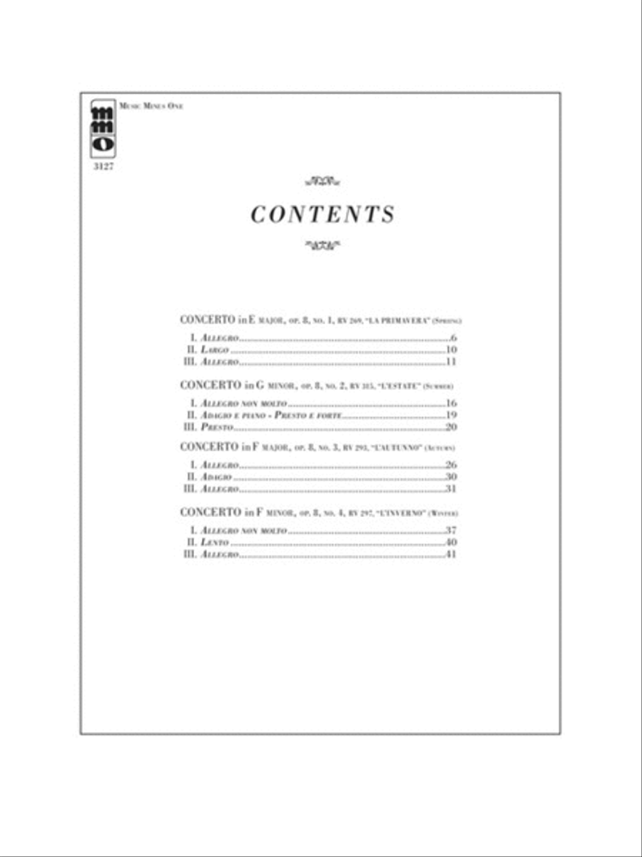 Vivaldi – “Le Quattre Stagioni” (“The Four Seasons”) for Violin and Orchestra Violin scores gallery preview page 2