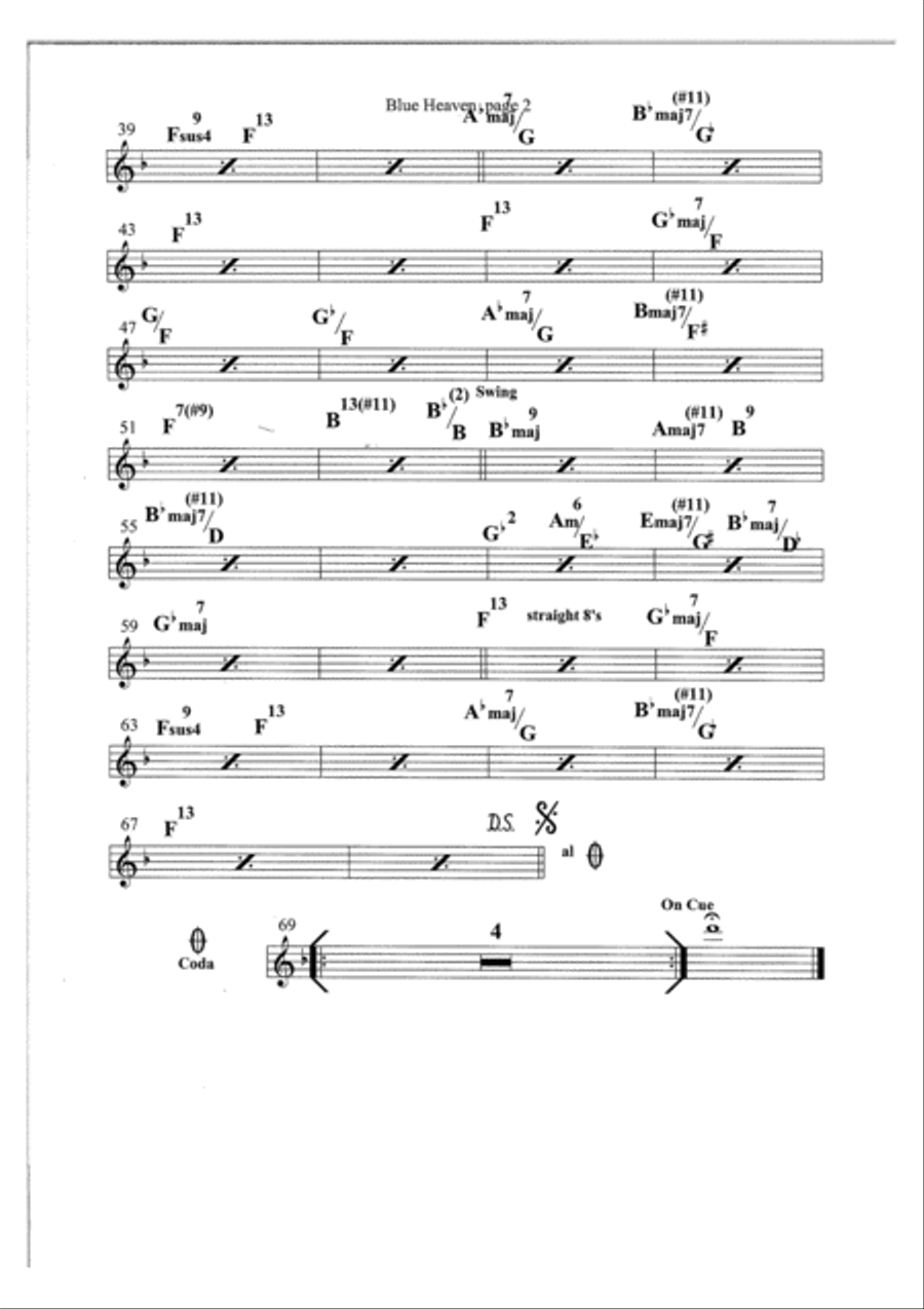 Blue Heaven Tenor Saxophone scores gallery preview page 6