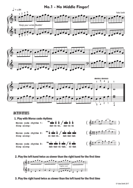 Finger Exercises Before Hanon for piano by Yukie Smith