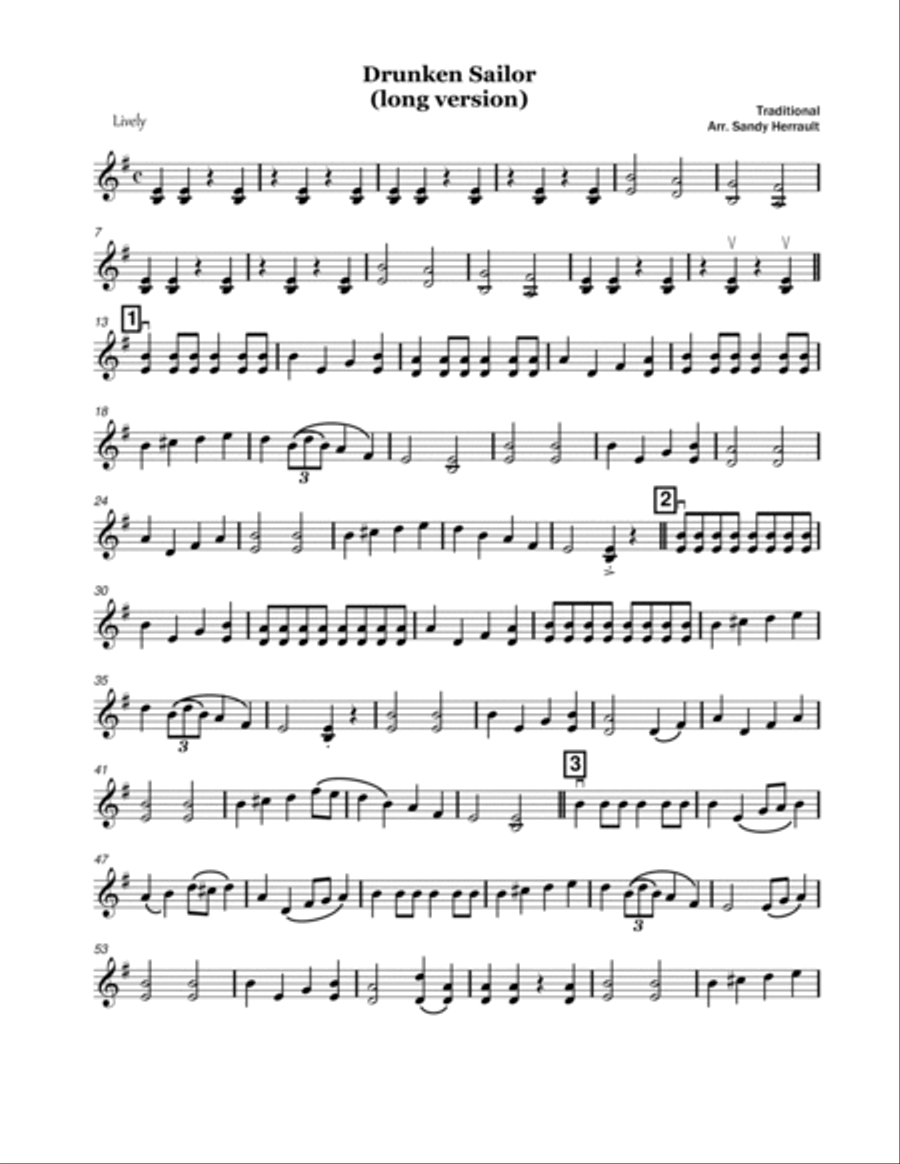 Drunken Sailor, For Solo Violin/Fiddle Violin Solo scores gallery preview page 2