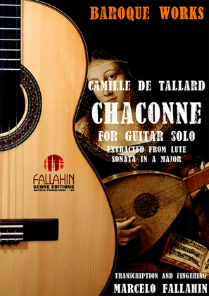 Book cover for CHACONNE - CAMILLE DE TALLARD - FOR GUITAR SOLO