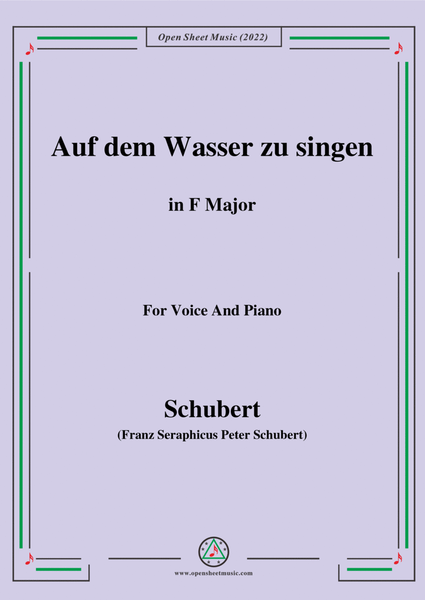 Schubert-Auf dem Wasser zu singen in F Major,for voice and piano image number null