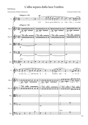 L'Alba separa dalla luce l'ombra - High Voice and Strings Quintet - Full Score and Parts Set