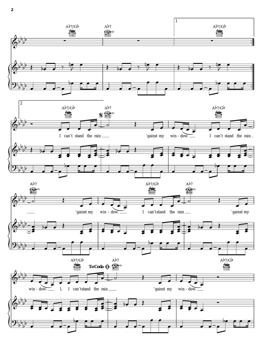 The Rain (Supa Dupa Fly) Piano, Vocal, Guitar scores gallery preview page 2