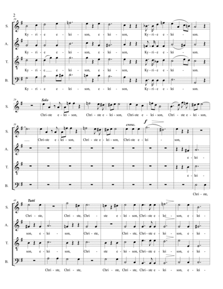 SCHUBERT - MISSA IN G - Arr. for SATB Choir and Organ (Combined SATB Choir Parts + Organ Part) image number null