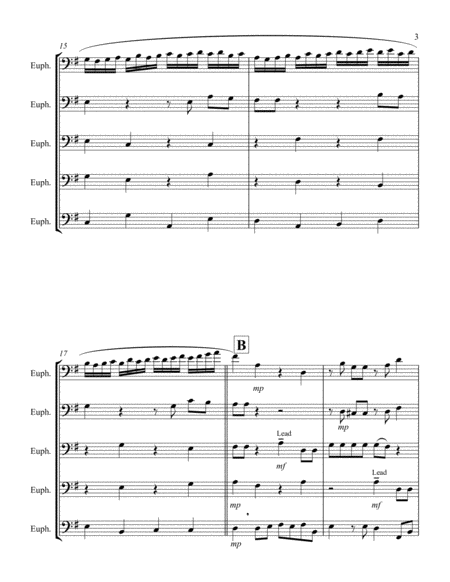 For Unto Us a Child is Born (from "Messiah") (G) (Euphonium Quintet - Bass Clef)