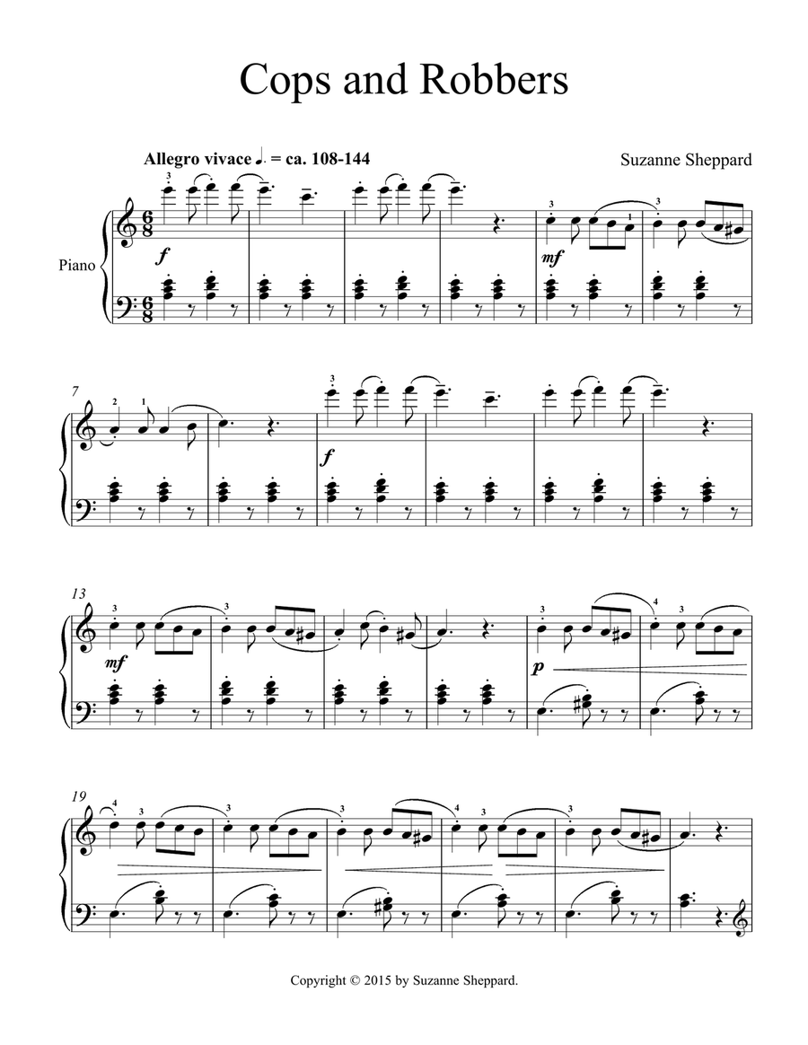 Cops and Robbers Piano Solo scores gallery preview page 1