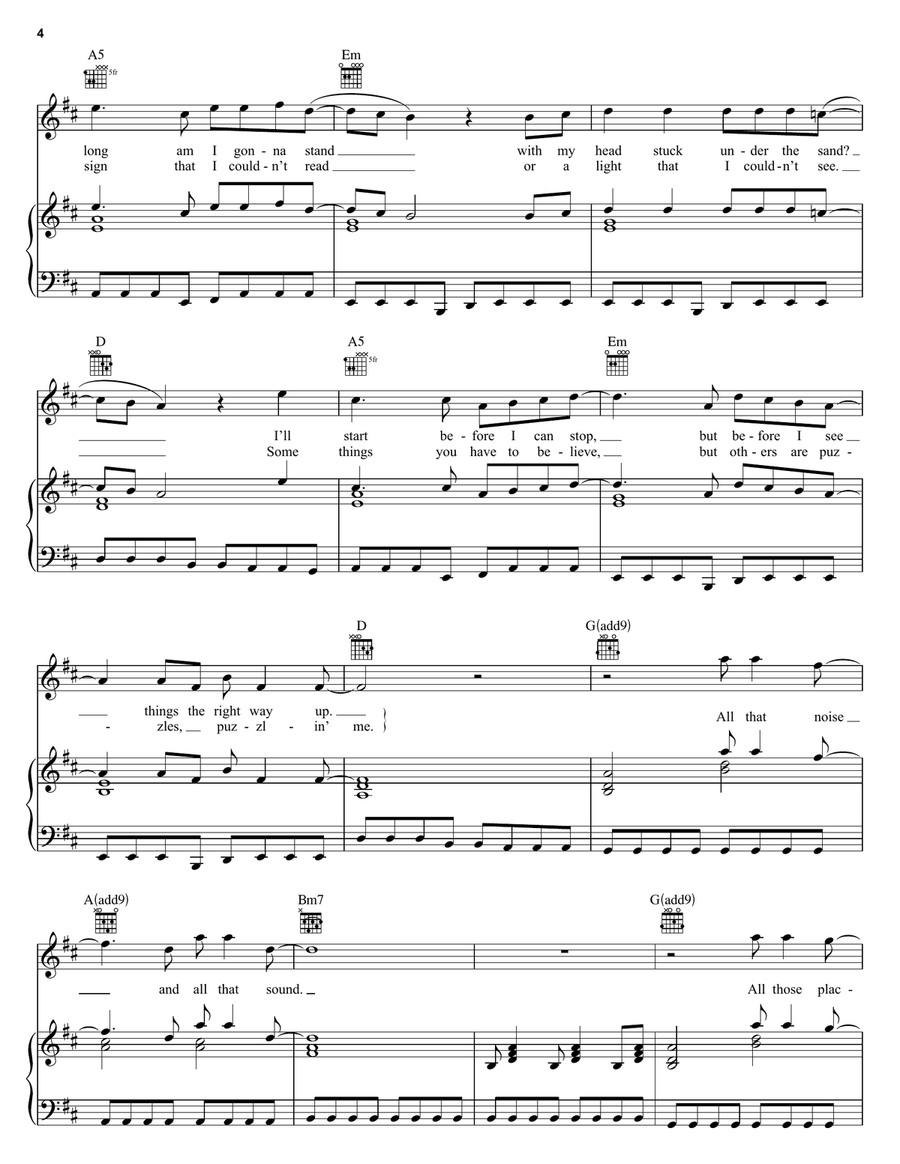 Speed Of Sound Piano, Vocal, Guitar scores gallery preview page 4