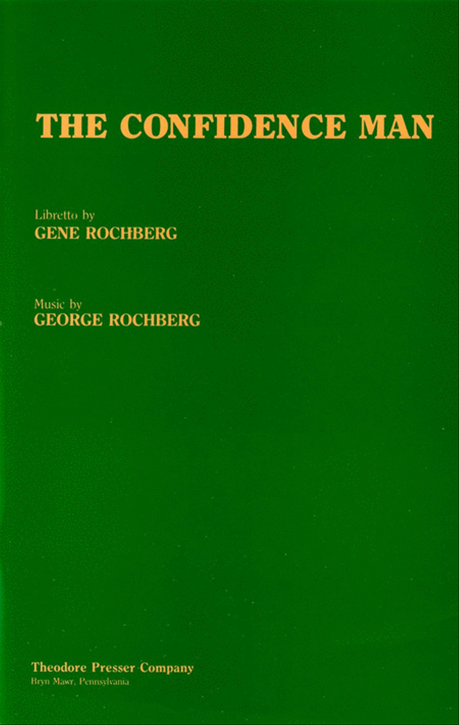 The Confidence Man - Libretto