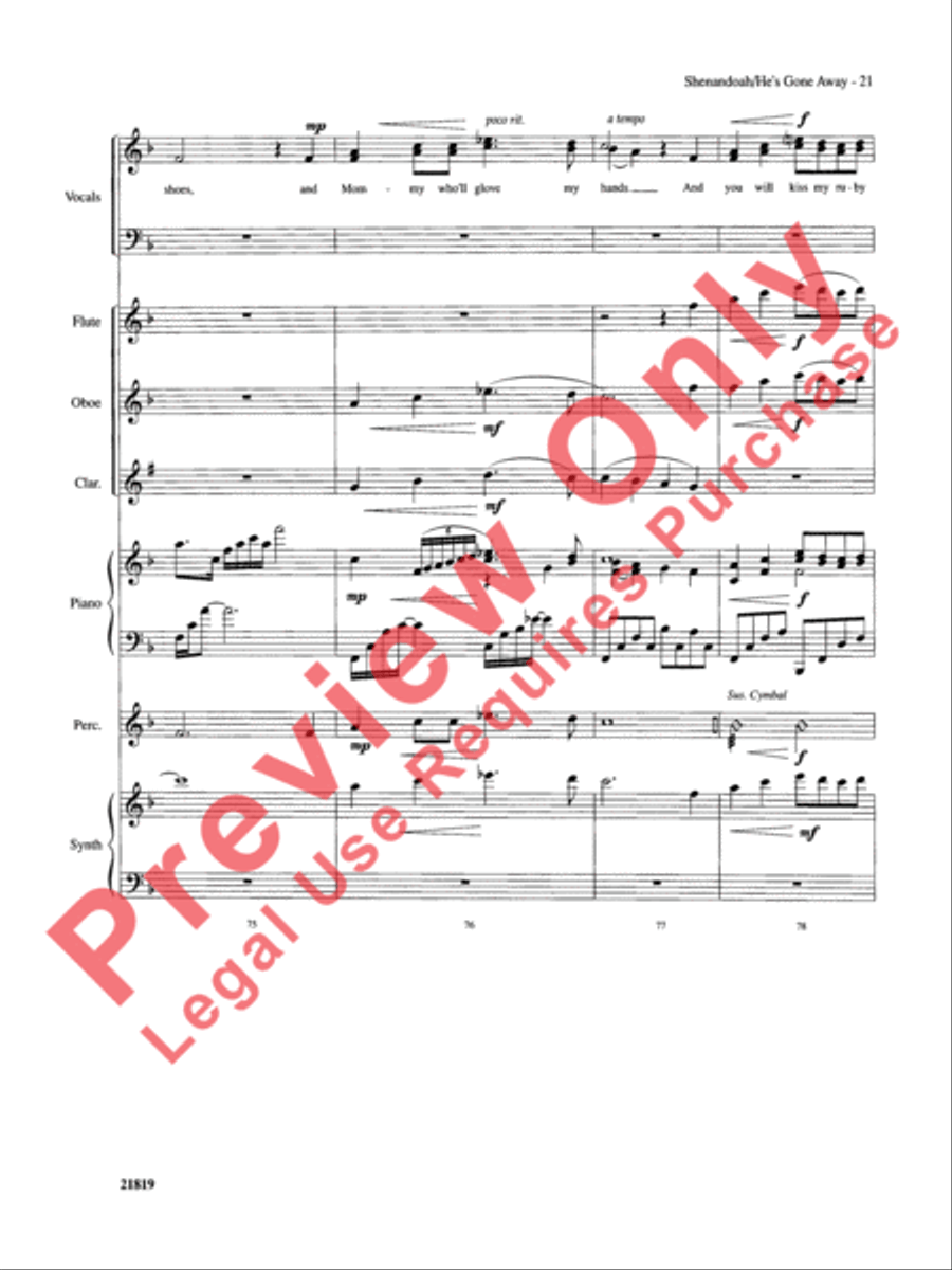 Shenandoah / He's Gone Away Choir scores gallery preview page 22