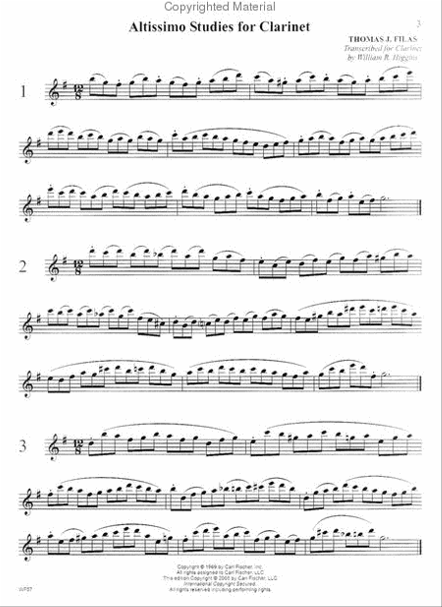 Altissimo Studies For Clarinet B-Flat Clarinet scores gallery preview page 2